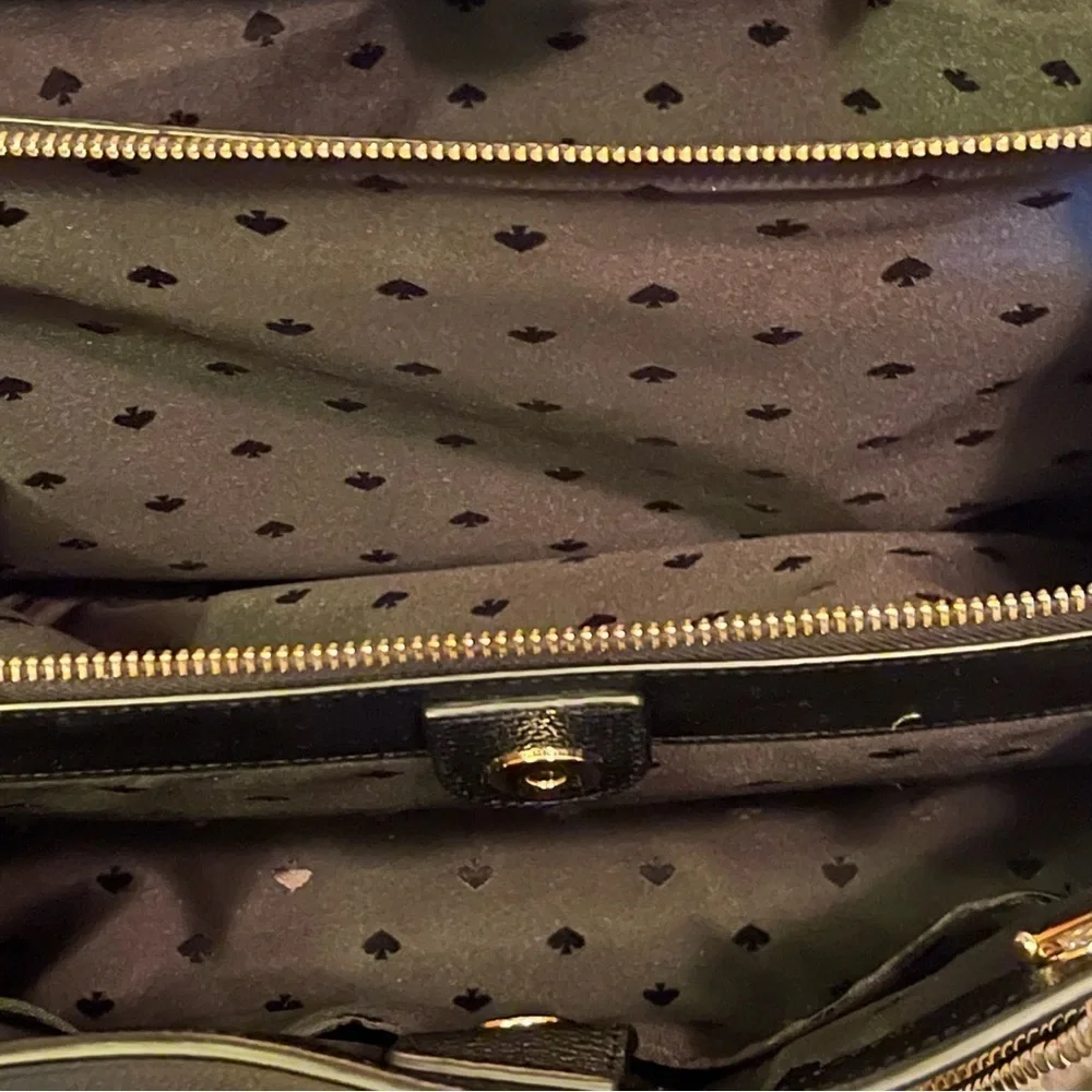 Kate Spade New York Large‎ Black Pebbled Leather Jordyn Gold Chain Handle Tote